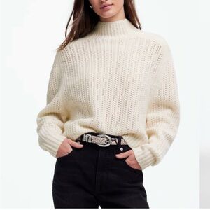 Madewell Cream Merino Wool Turtleneck Sweater